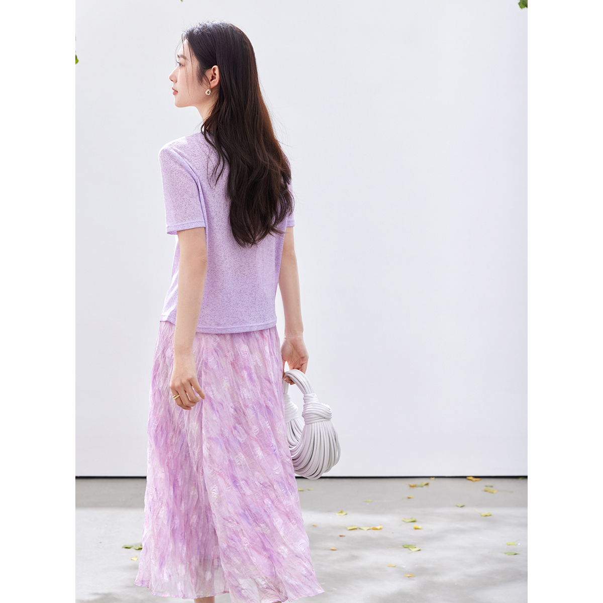 VIMLY Women's Purple Floral Pr - Midi Skirt Floral recension och pris