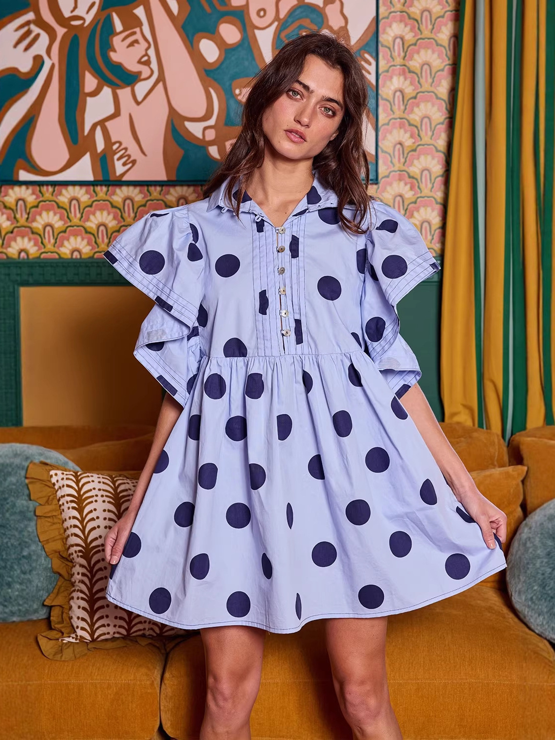 Spring Summer Polka Dot Print  - Blouse Off Shoulder recension och pris