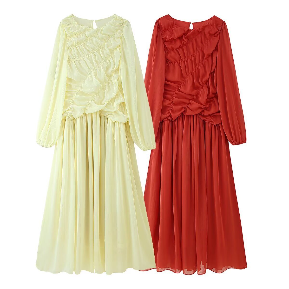 Autumn Long Sleeve Dresses 202 - Linen Dress Wrap recension och pris