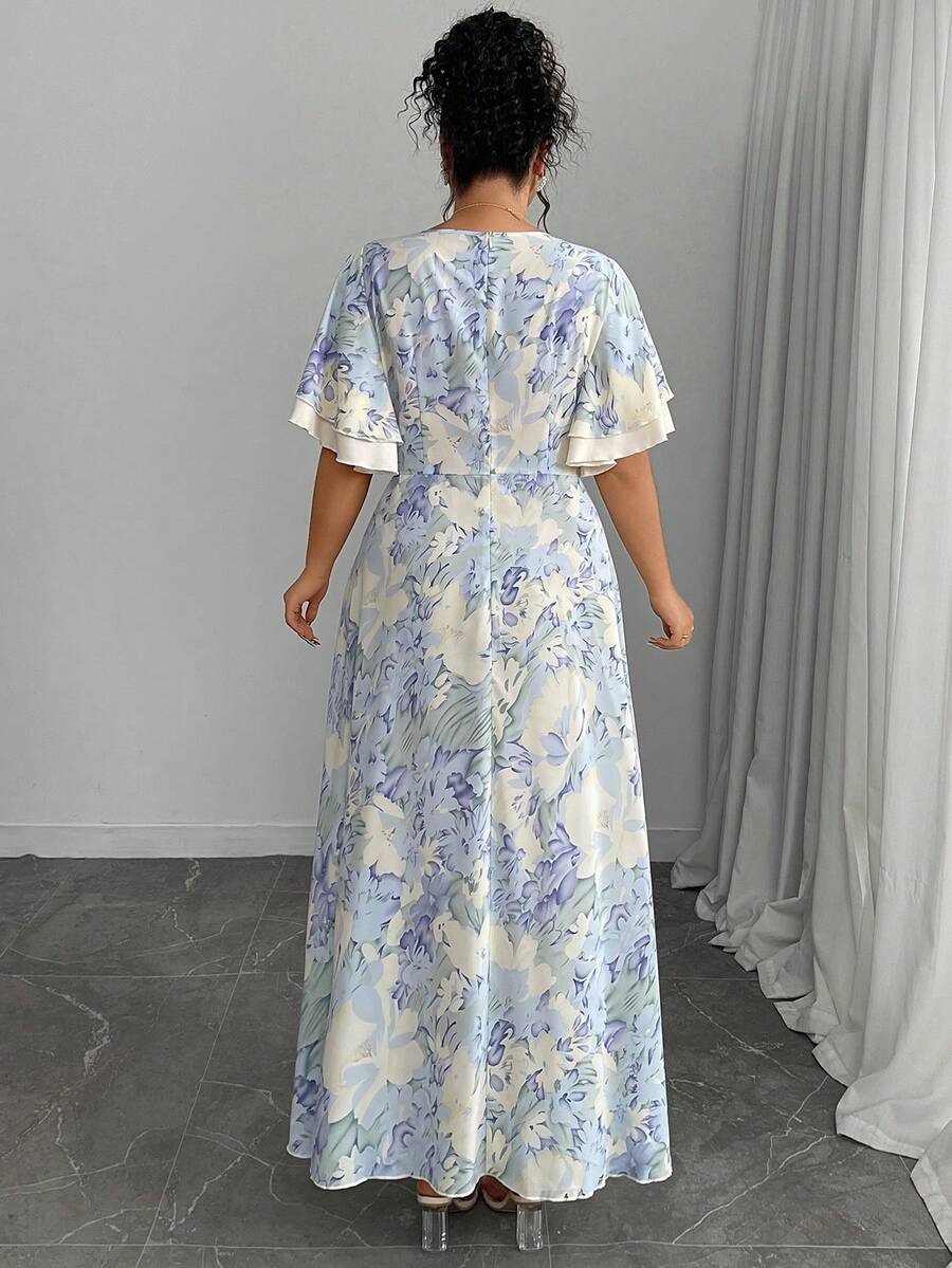 Plus Size Floral Print Square  - Romper Floral Print recension och pris