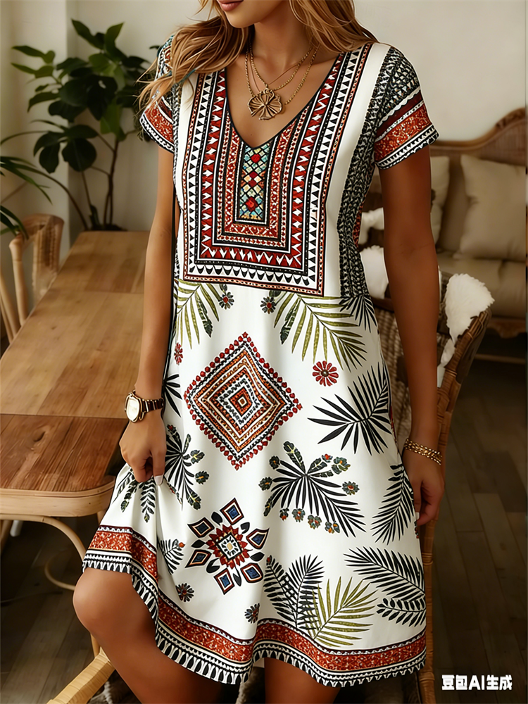 Ethnic Style Women Dress Summe - Midi Skirt Floral recension och pris